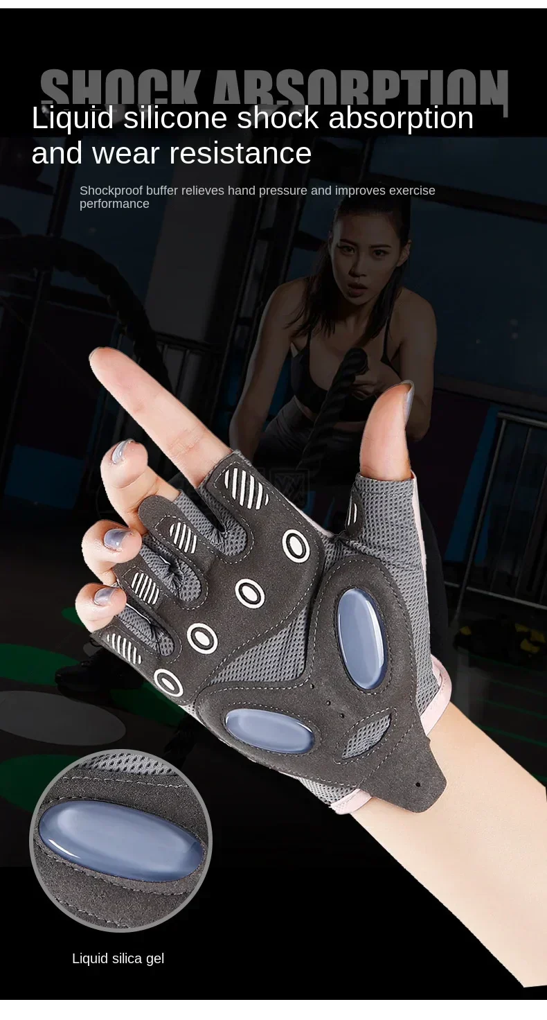 1 Pair Gym Body Building Training Fitness Gloves Sports Weight Lifting Exercise Slip-Resistant Gloves for Women Men Yoga Gloves - Image 15