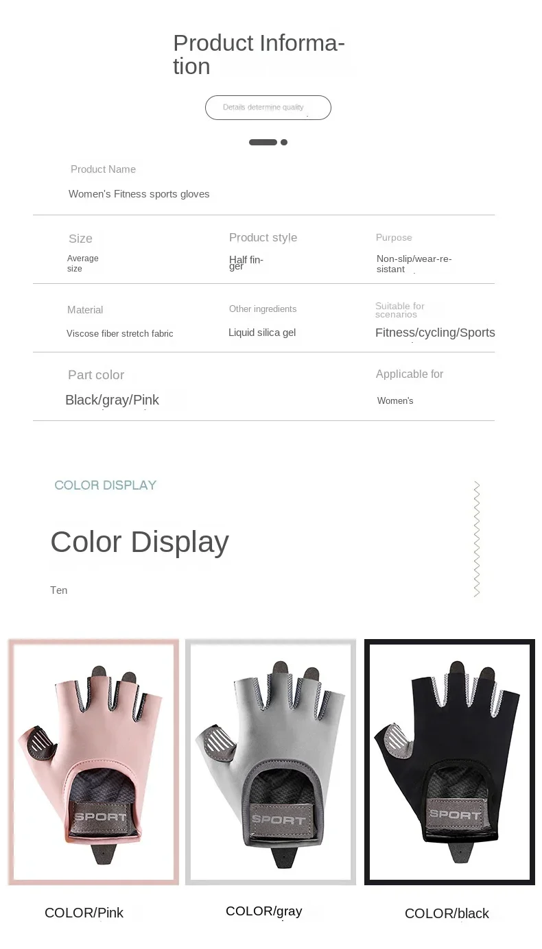 1 Pair Gym Body Building Training Fitness Gloves Sports Weight Lifting Exercise Slip-Resistant Gloves for Women Men Yoga Gloves - Image 21