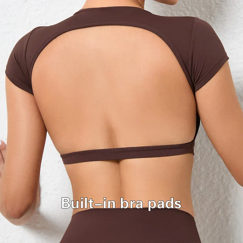 Hearuisavy Sports Shirts Breathable Workout Tops Fitness Sportswear Female Backless Yoga Clothing Sport Crop Tops Women Gym Top - Image 41