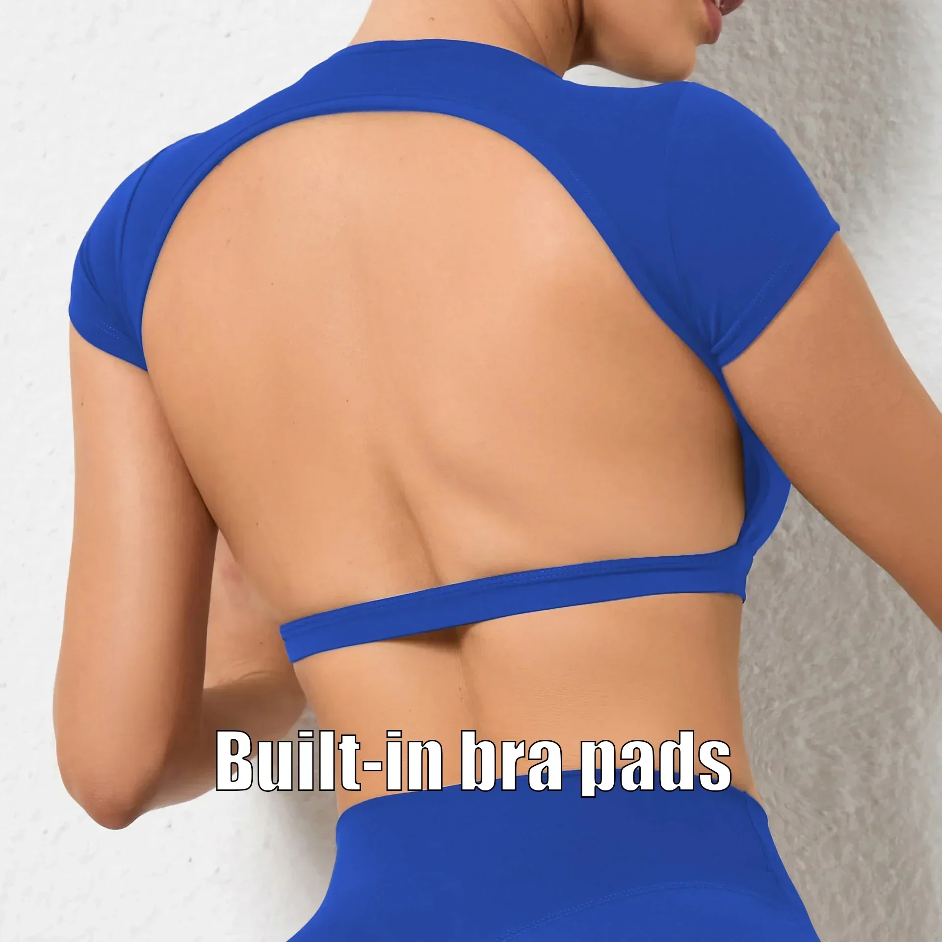 Hearuisavy Sports Shirts Breathable Workout Tops Fitness Sportswear Female Backless Yoga Clothing Sport Crop Tops Women Gym Top - Image 43